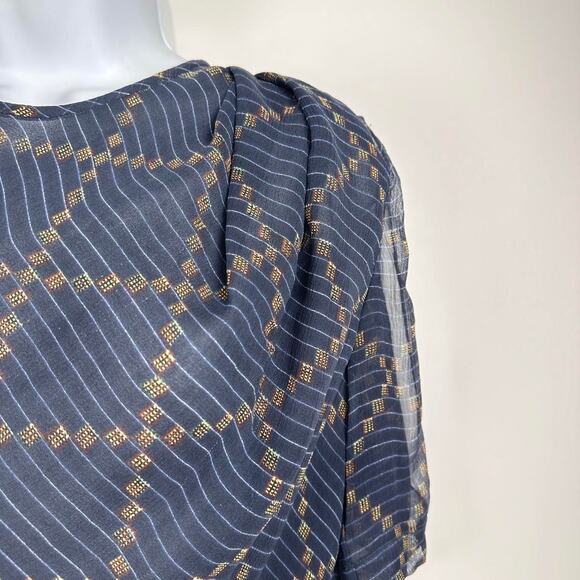 ISABEL MARANT ETOILE SILK BLOUSE WITH RUCHED DETAIL ON SHOULDER WOMENS SIZE 36 - Picture 2 of 8